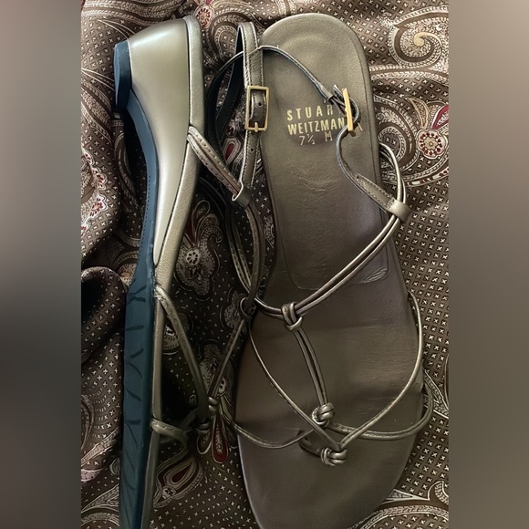Stuart Weitzman Bronze Strappy Knotted Elegant Sandals 7.5 - Picture 2 of 15